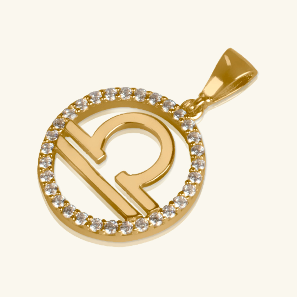 Close-up of Libra Pendant 14k gold – Foundry