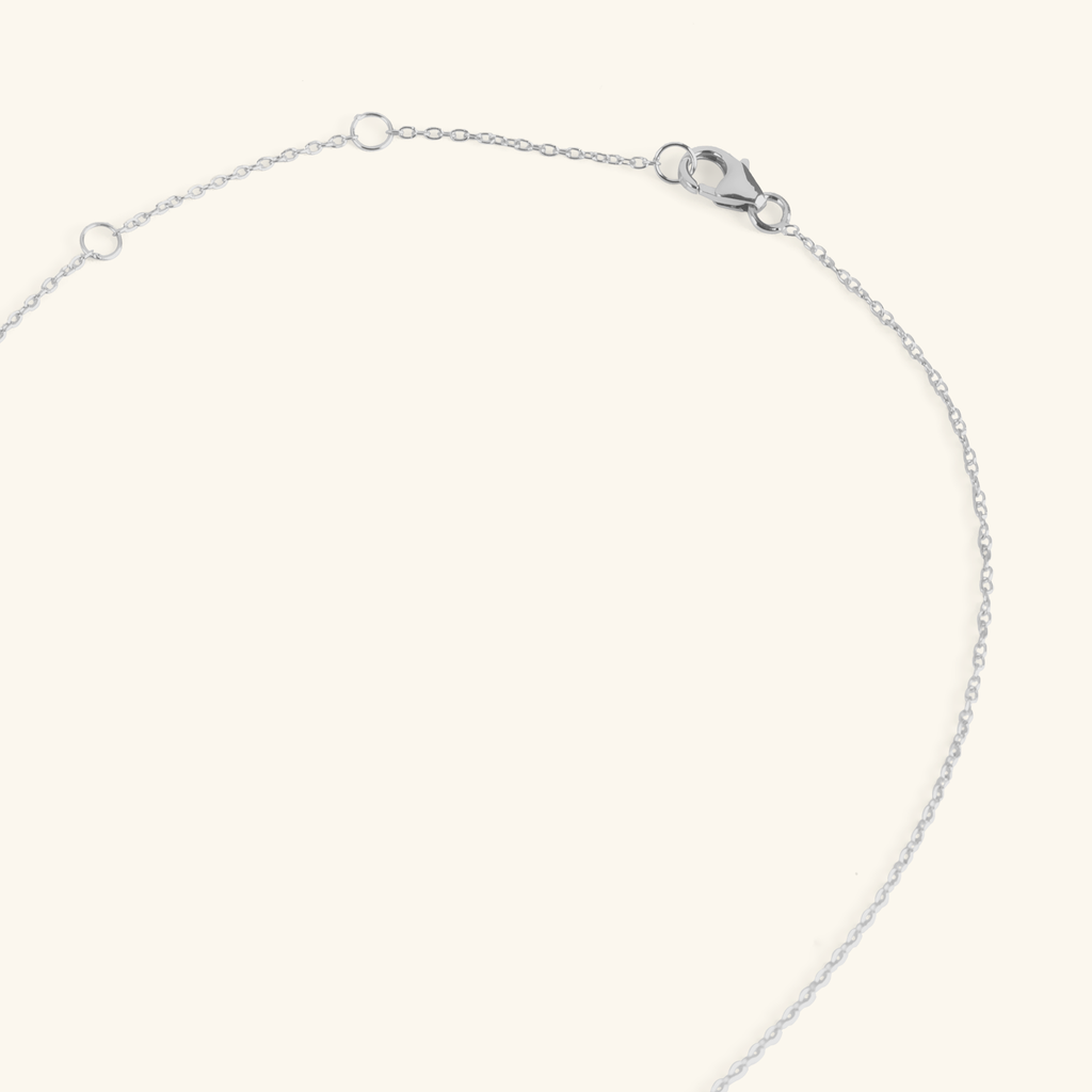 Close-up of lobster clasp on Lightning Bolt Necklace Sterling Silver– Foundry