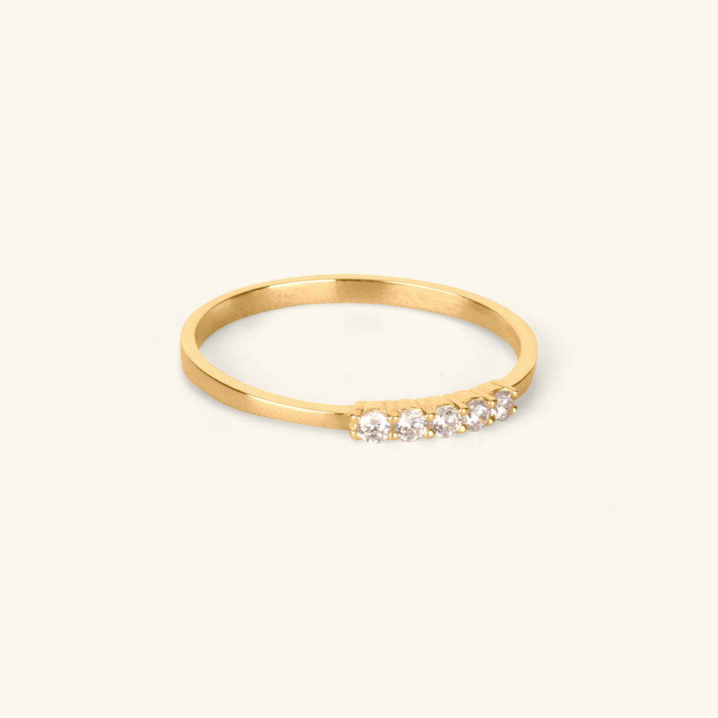 Close-up of Line Stacker Ring 14k gold – Foundry