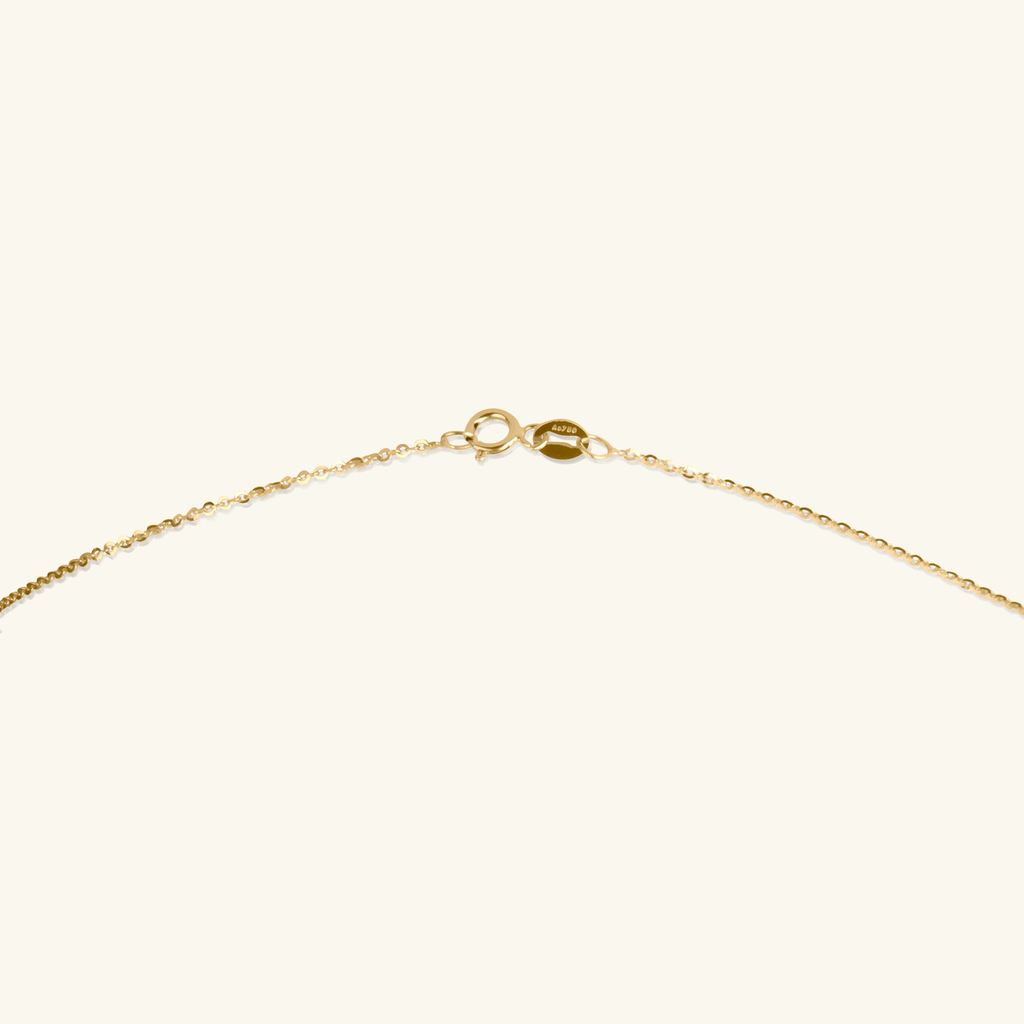 Close-up of spring ring clasp on Long Chain Necklace 14k gold – Foundry