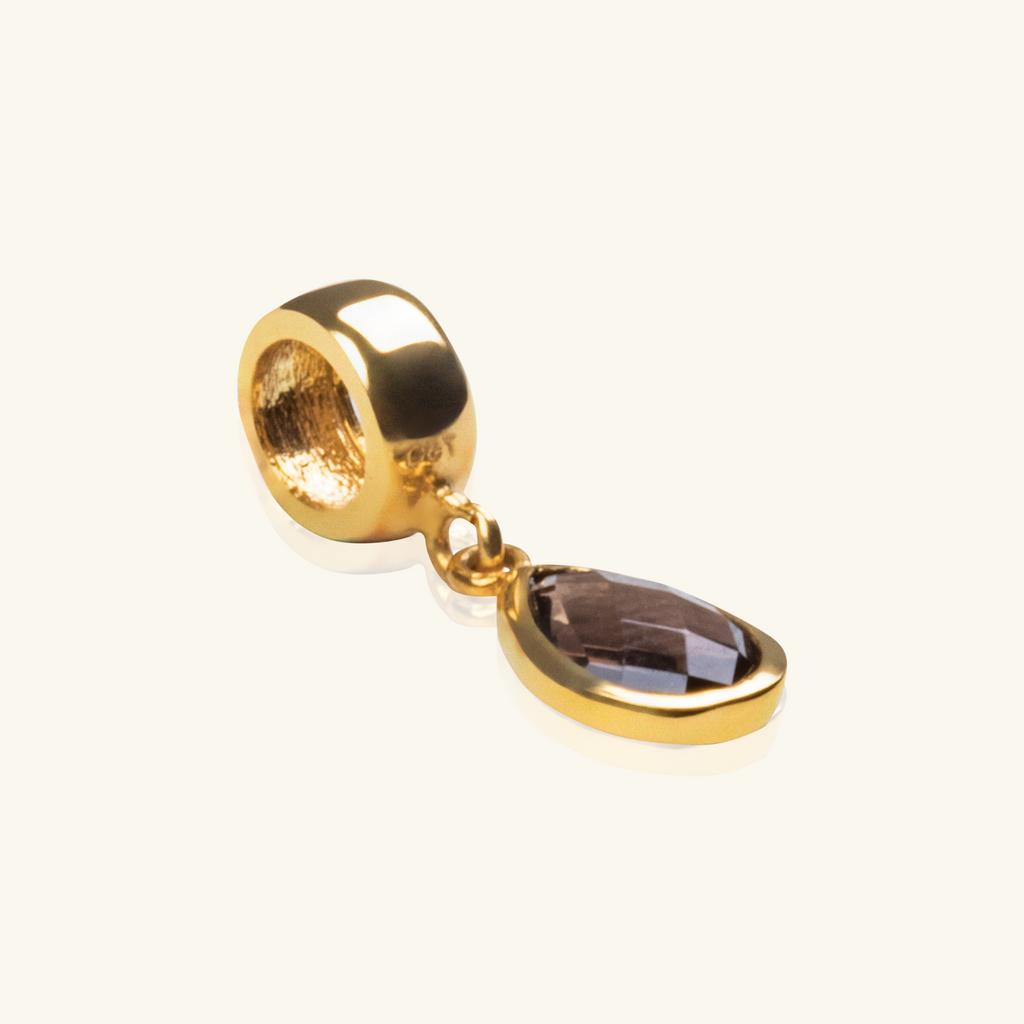 18k gold Mini Black Sapphire Pear– Foundry Jewelry