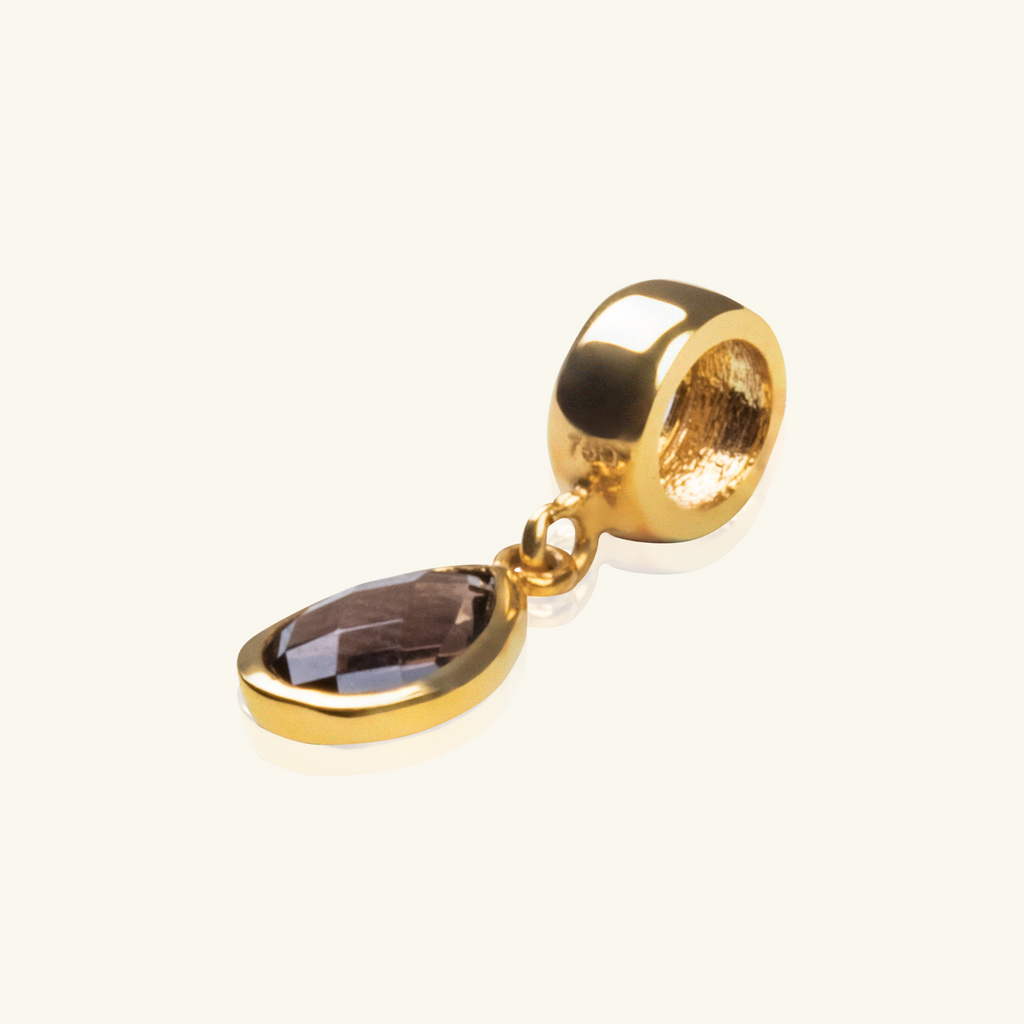 18k gold Mini Black Sapphire Pear– Foundry Jewelry