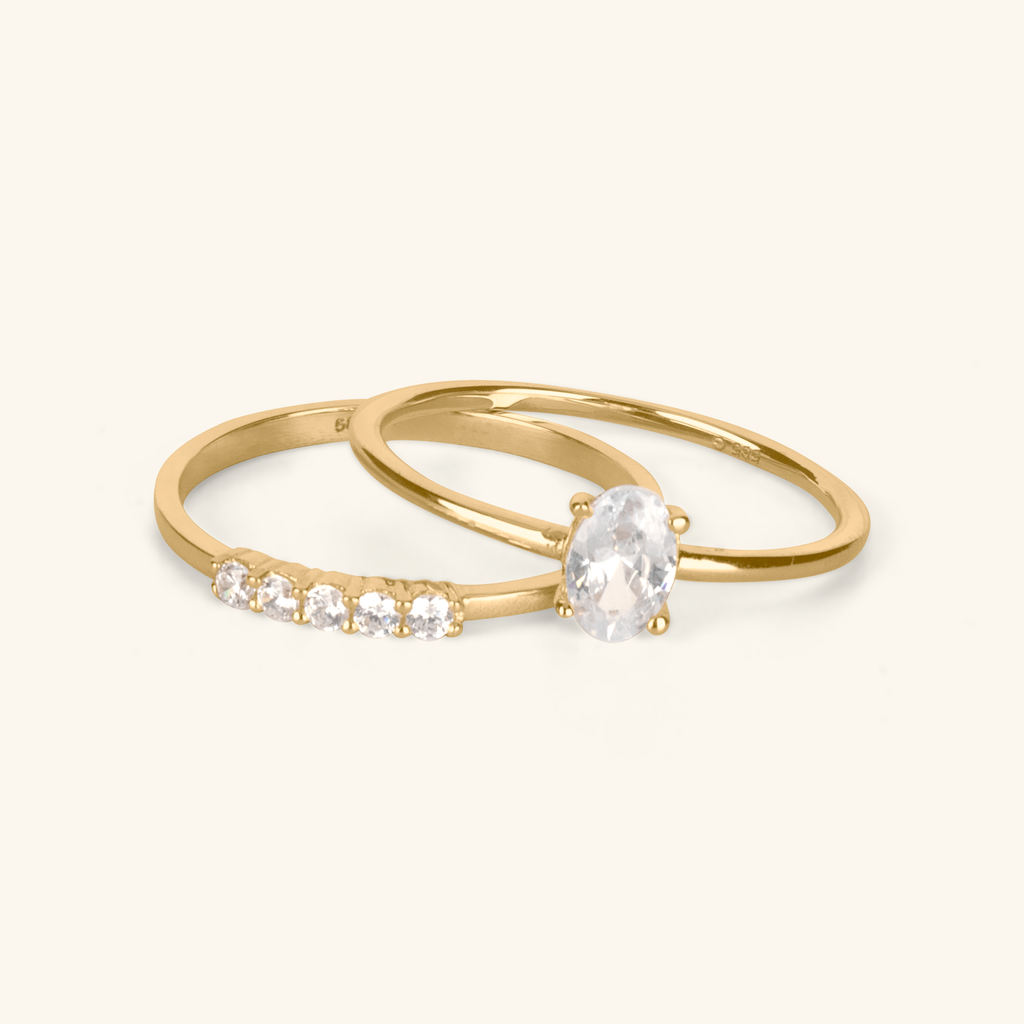 14k gold Mini Oval Ring , front view – Foundry Jewelry