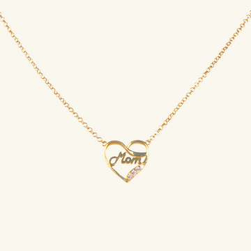 14k gold Mom Necklace, front view – Foundry Jewelry