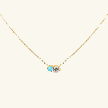 Gold Vermeil Opal Station Necklace, front view – Foundry Jewelry