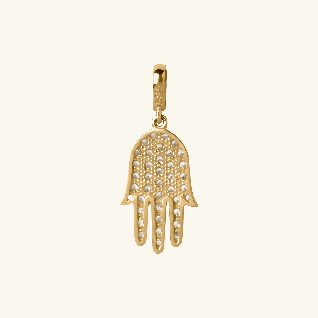 14k gold Pave Hand Pendant– Foundry Jewelry
