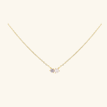 Gold Vermeil Pearl Station Necklace, front view – Foundry Jewelry