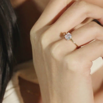 Square Cut Stacker Ring, Made in 14k gold