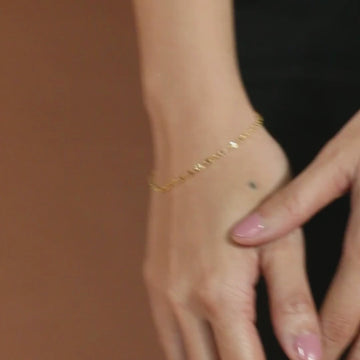 Anchor Chain Bracelet, Made in 14k solid gold.