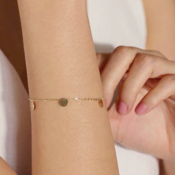 Dots Bracelet, Made in 14k solid gold.