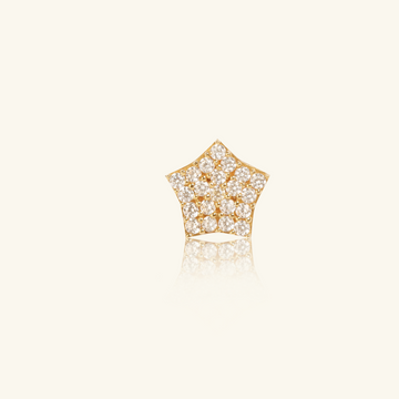 18k gold Single Pave Wide Star Studs, front view – Foundry Jewelry