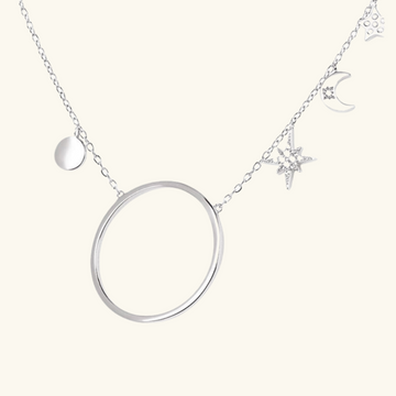 Sterling Silver Sky Halo Necklace, front view – Foundry Jewelry