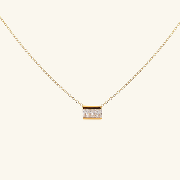 Gold Vermeil Square Bar Necklace, front view – Foundry Jewelry