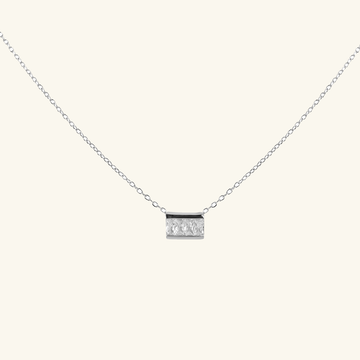Sterling Silver Square Bar Necklace, front view – Foundry Jewelry
