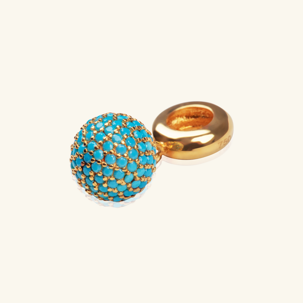 18k gold Turquoise Drop Charm– Foundry Jewelry