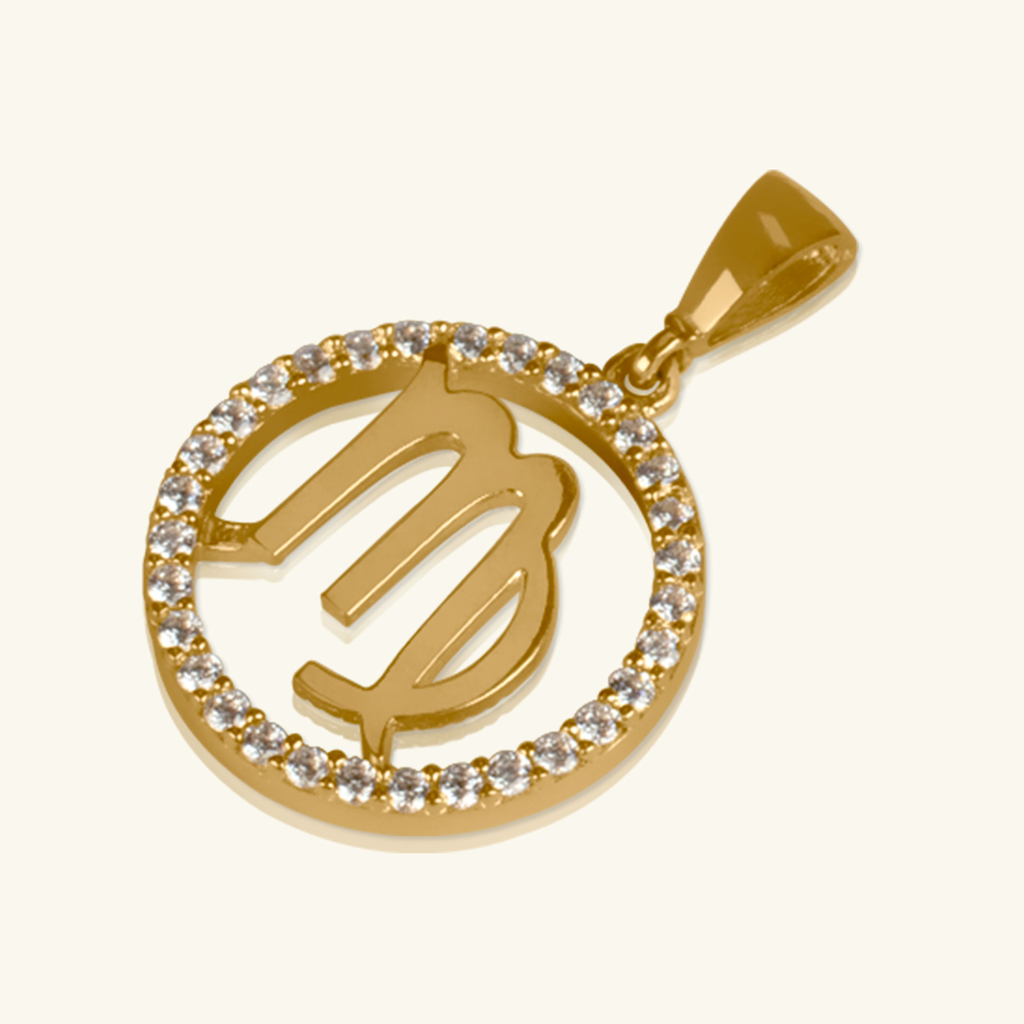 Close-up of Virgo Pendant 14k gold – Foundry