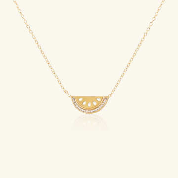 Gold Vermeil Watermelon Necklace, front view – Foundry Jewelry