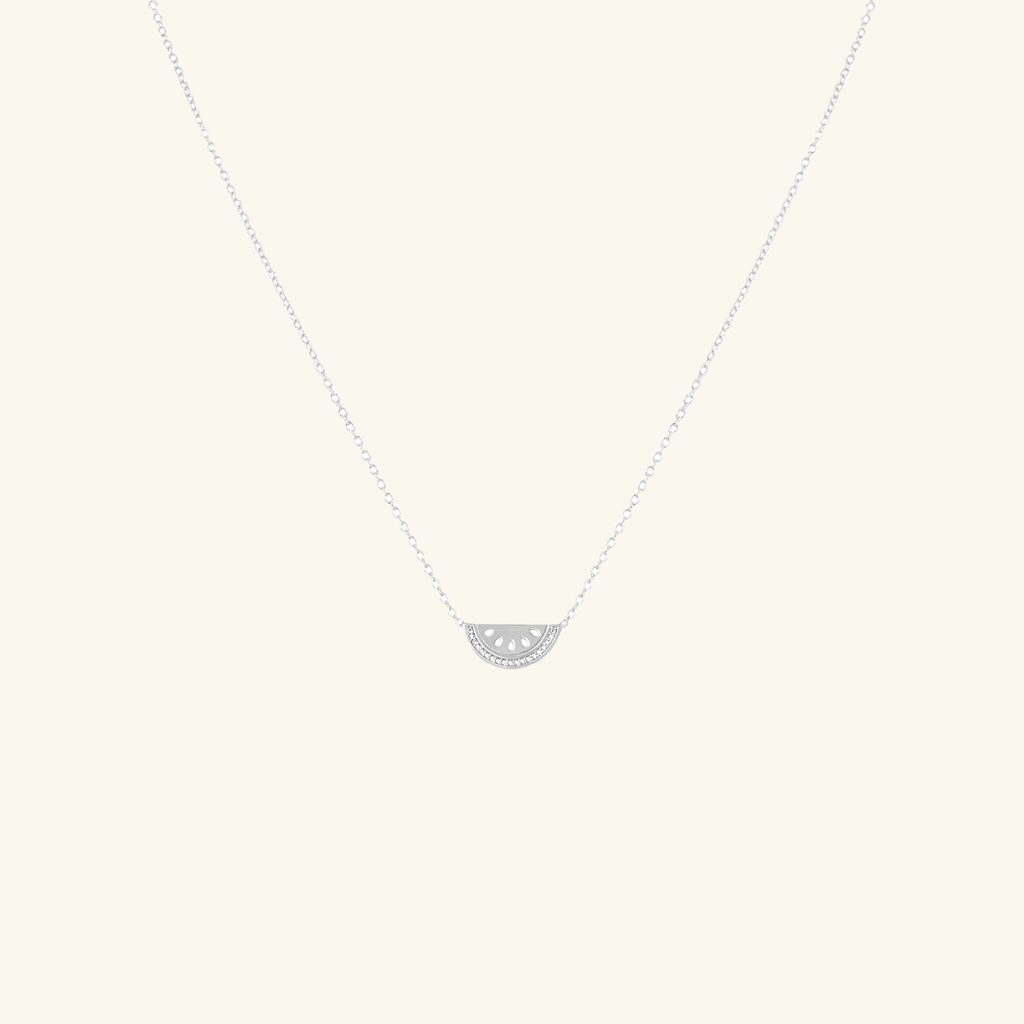 Sterling Silver Watermelon Necklace, front view – Foundry Jewelry