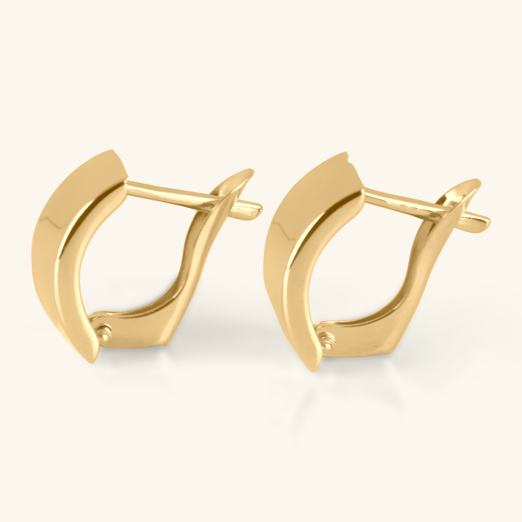 14k gold Wide Hoops, front view – Foundry Jewelry