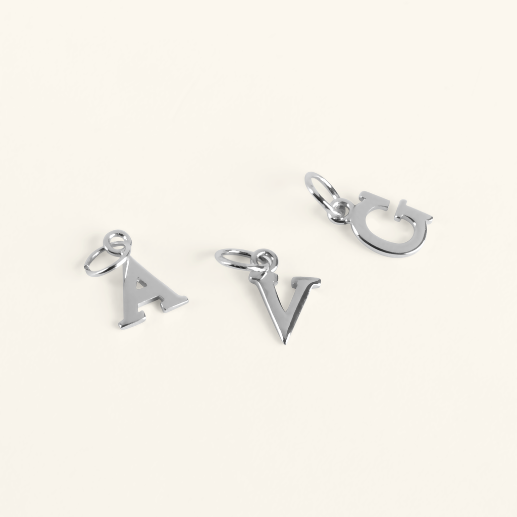 Mini Letter Charms Sterling Silver, Handcrafted in 925 sterling silver