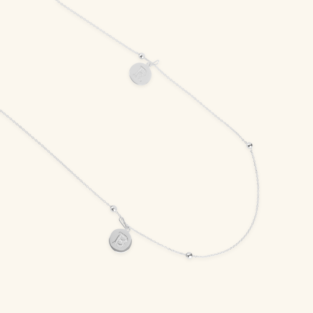 Pavé Letter Hook Charm Sterling Silver, Handcrafted in 925 sterling silver