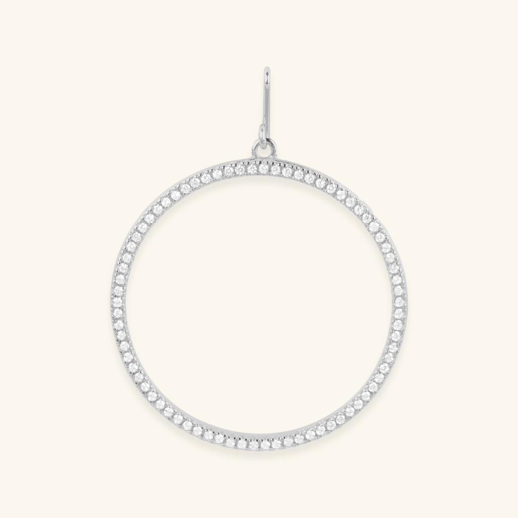 Halo Hook Charm Sterling Silver, Handcrafted in 925 sterling silver