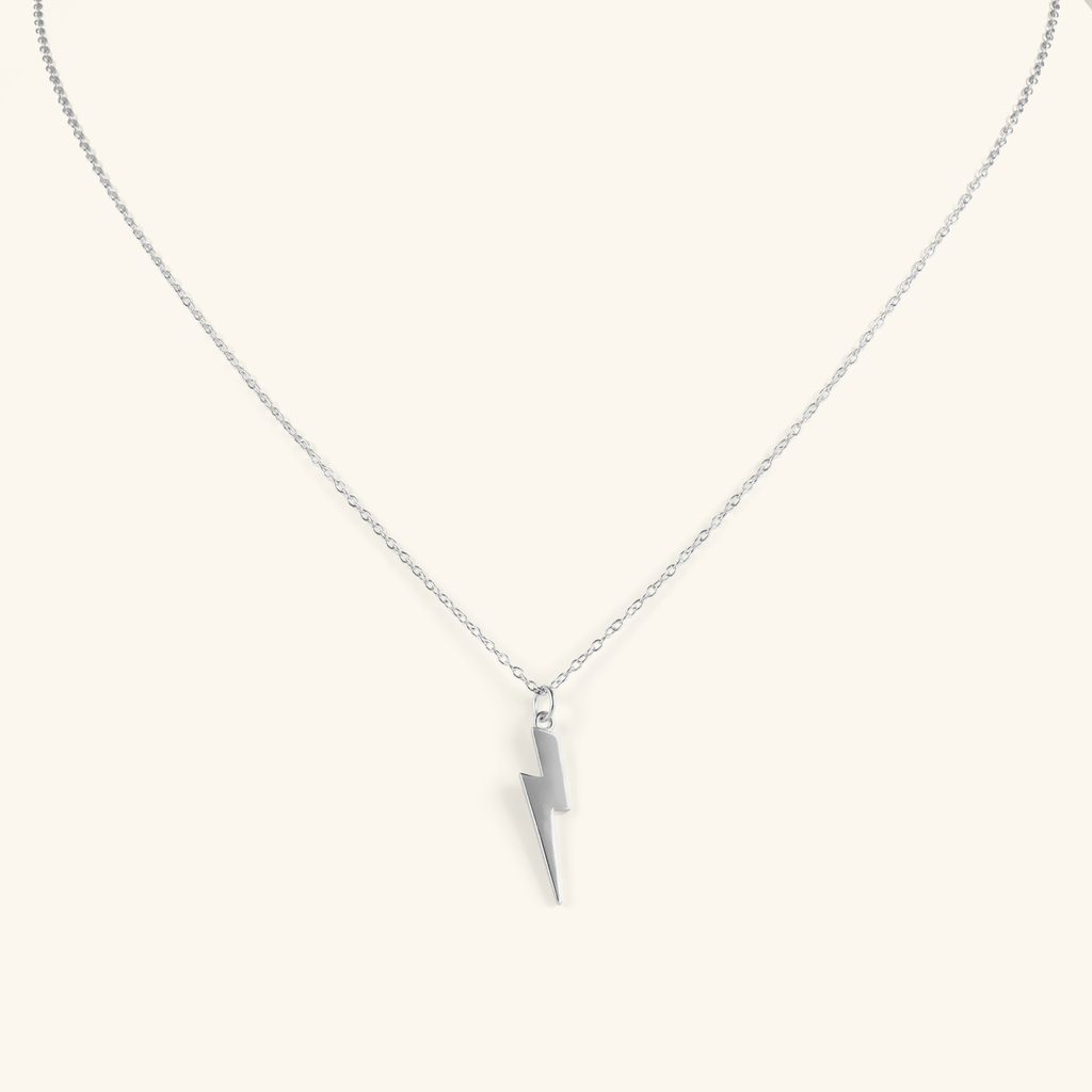 Lightning Bolt Necklace Sterling Silver, Handcrafted in 925 sterling silver