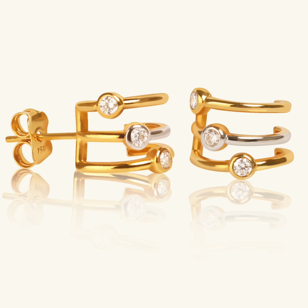 Luxe Hook Studs, Made in 18k solid gold