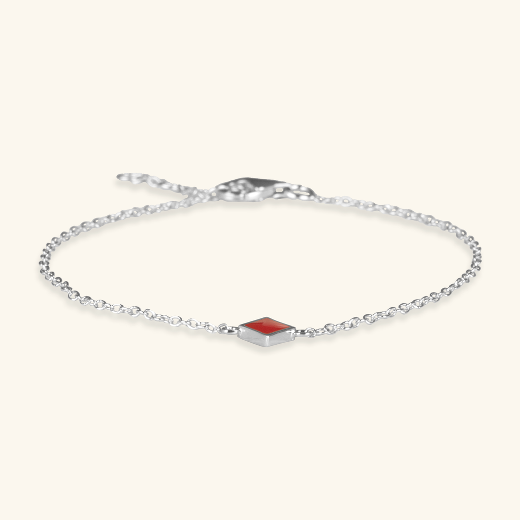 Diamond Card Bracelet Sterling Silver, Handcrafted in 925 sterling silver