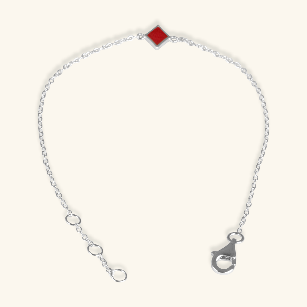 Diamond Card Bracelet Sterling Silver, Handcrafted in 925 sterling silver