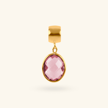 Amethyst Wide Oval Charm, Made in 18k solid gold