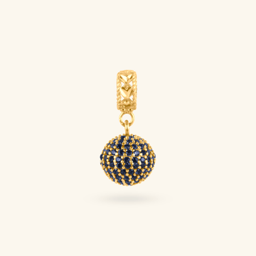 Blue Sapphire Drop Charm, Made in 18k solid gold