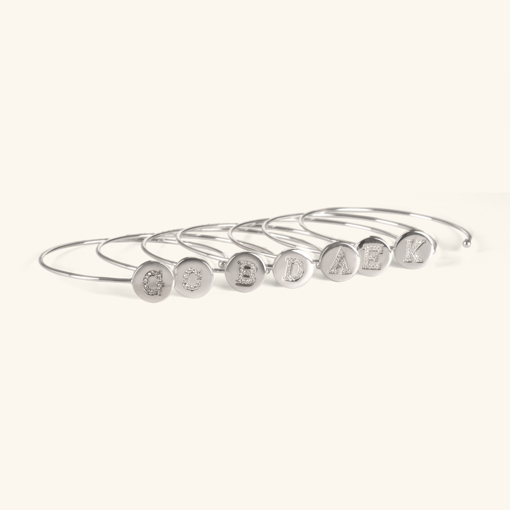 Letter Cuff Bracelet, Handcrafted in 925 sterling silver