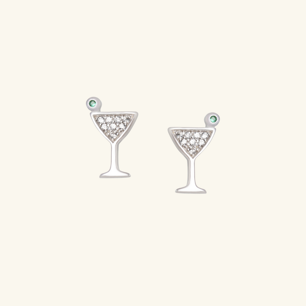 Martini Studs Sterling Silver, Handcrafted in 925 sterling silver