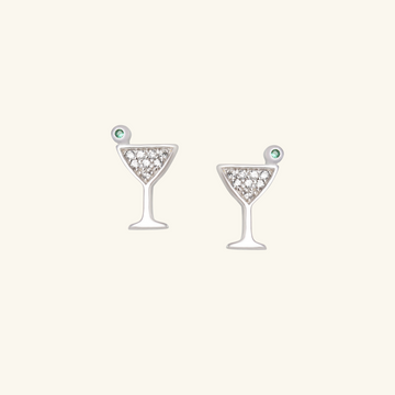 Martini Studs Sterling Silver, Handcrafted in 925 sterling silver