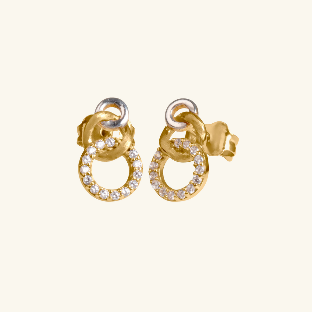 Loop Studs, Set in 18k solid gold