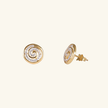 Swirl Studs,Made in 18k solid gold.