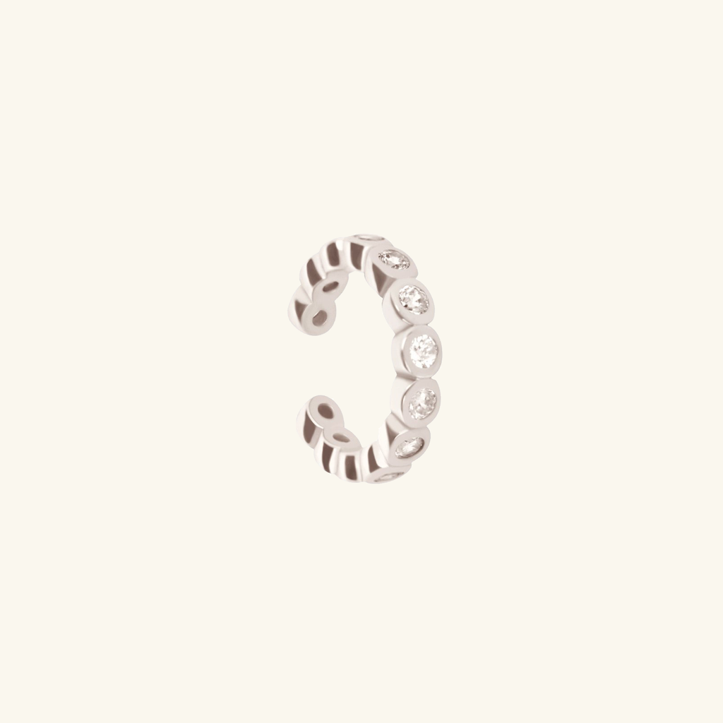 Bezel Line Cuff, 925 sterling silver