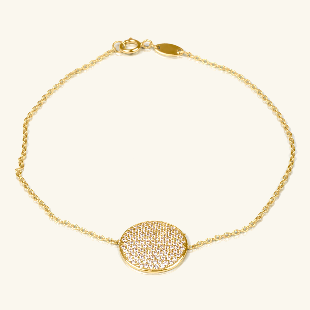 Pavé Round Bracelet, Made in 14k solid gold