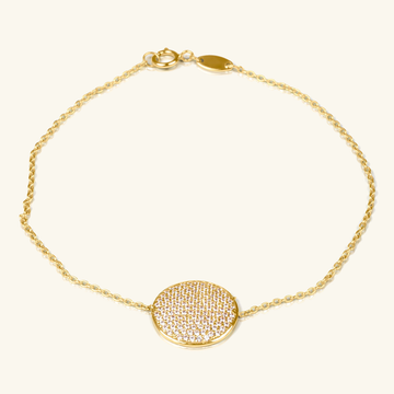 Pavé Round Bracelet, Made in 14k solid gold