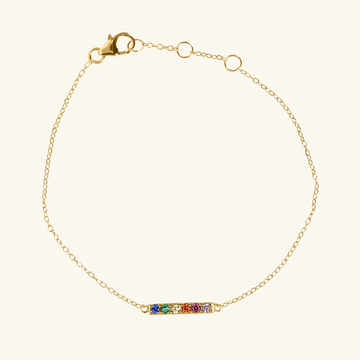 Rainbow Bar Bracelet, Handcrafted in 925 sterling silver