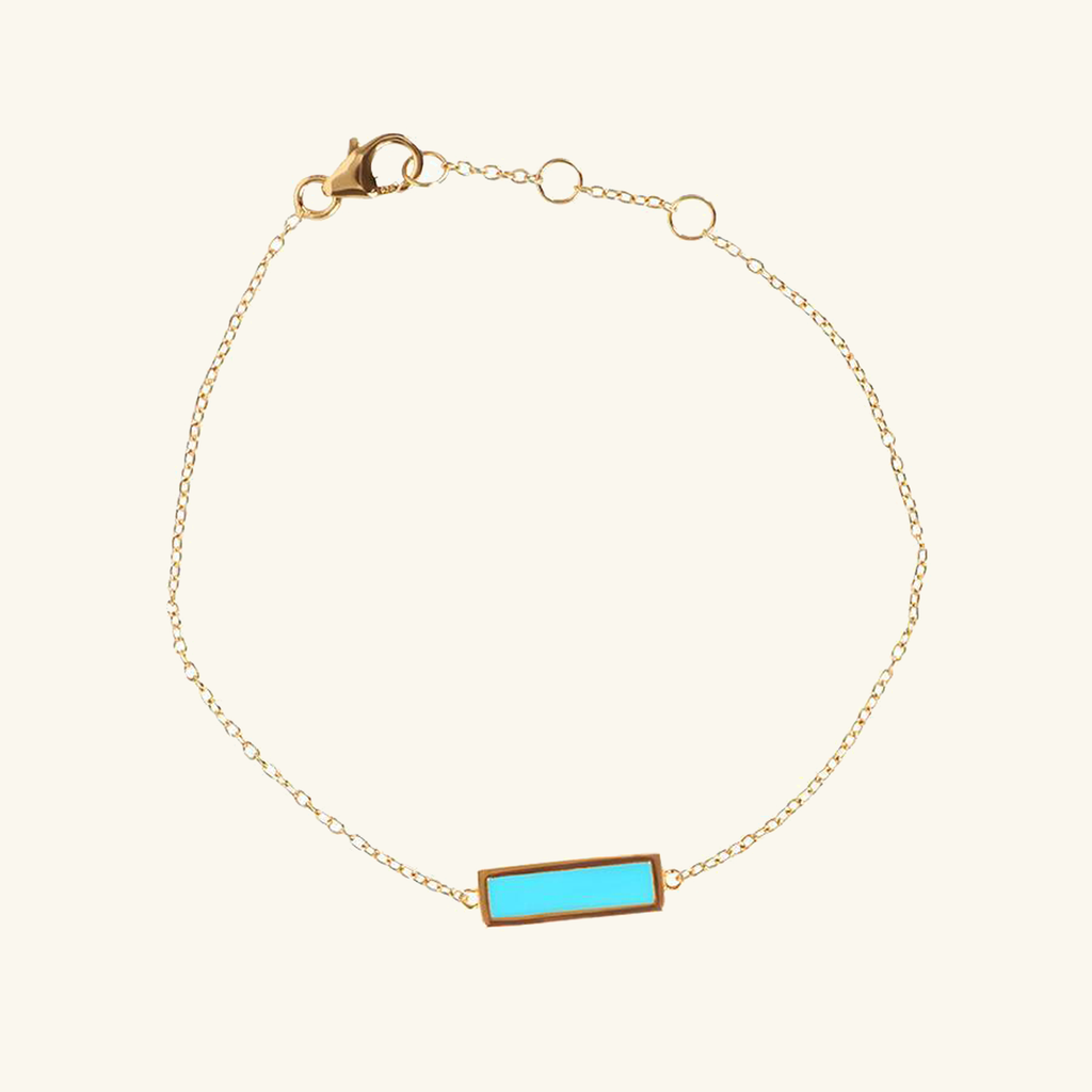 Bar Enamel Bracelet Turquoise, Handcrafted in 925 sterling silver