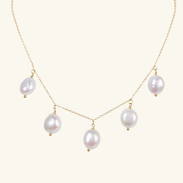 Staycation Pearl Necklace.Handcrafted in 925 Sterling Silver
