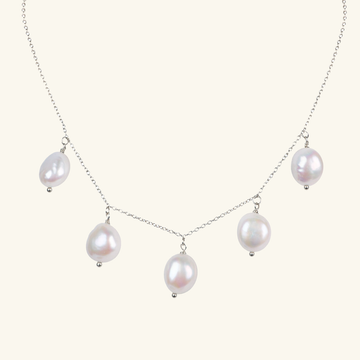 Staycation Pearl Necklace Sterling Silver