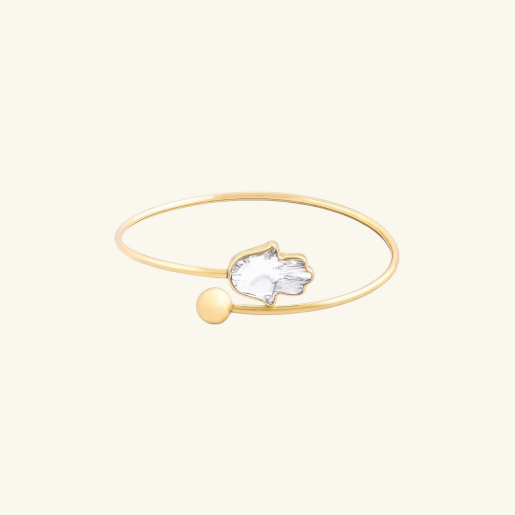 Hamsa Bangle, Handcrafted in 925 sterling silver