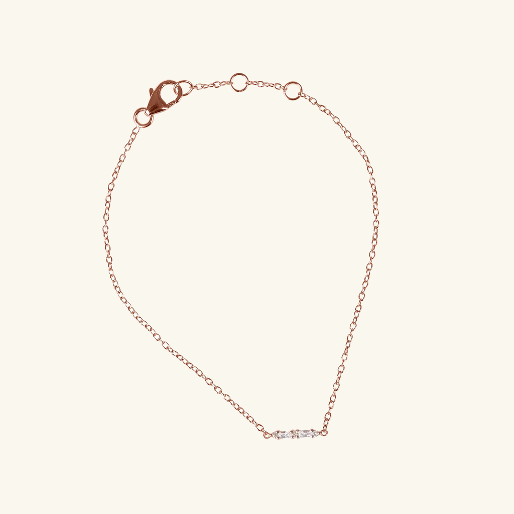 Dash Line Bracelet Rose Gold Vermeil, Handcrafted in 925 sterling silver