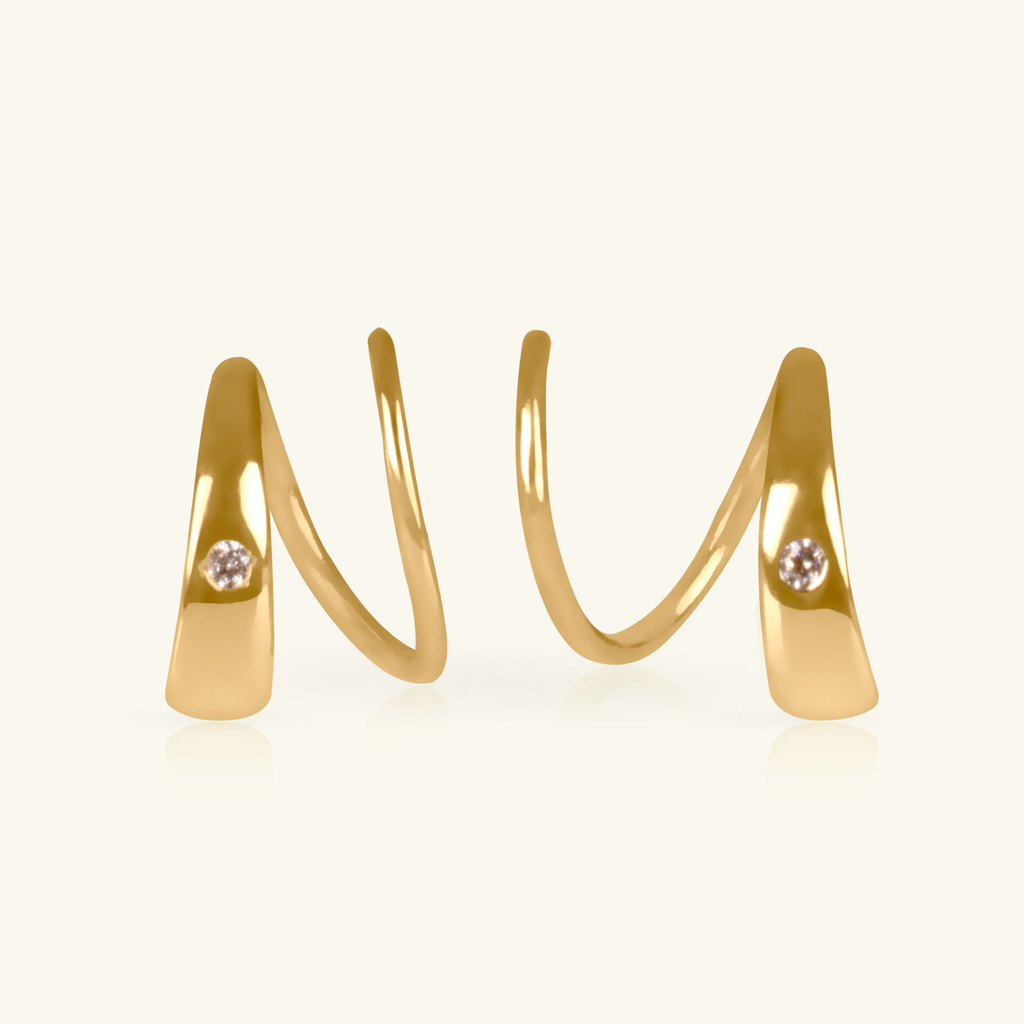 Solo Spiral Earrings,Made in 14k Solid Gold