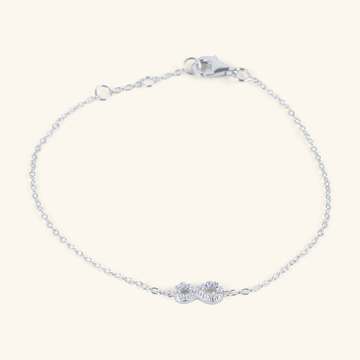 Pavé Infinity Bracelet Sterling Silver, Handcrafted in 925 sterling silver