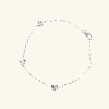 Lotus Station Bracelet, Handcrafted in 925 sterling silver