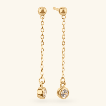 Solo Bezel Drop Earrings